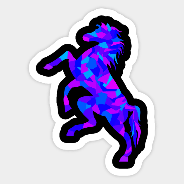 Colorful Geometric Horse Sticker by ddtk